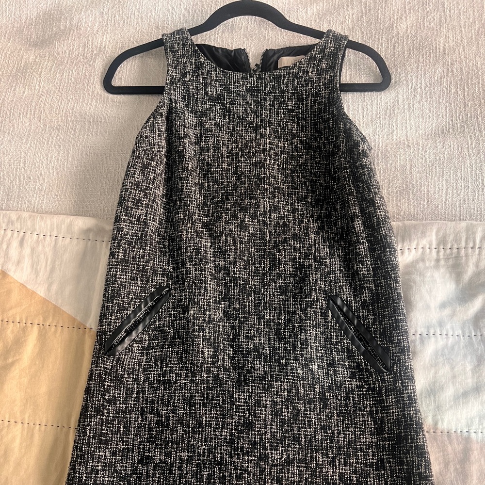 LOFT Monochrome Tweed Dress